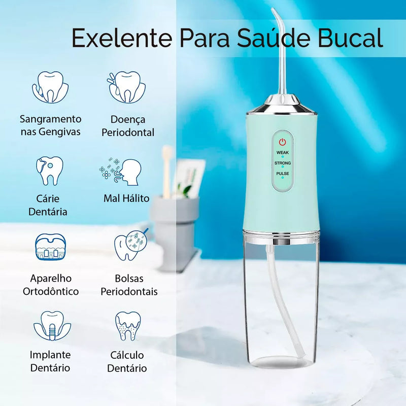 AquaJet™ - Irrigador Oral Portátil e Recarregável