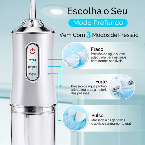 AquaJet™ - Irrigador Oral Portátil e Recarregável