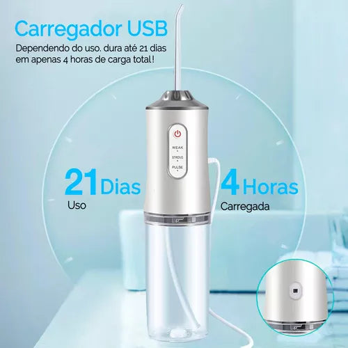 AquaJet™ - Irrigador Oral Portátil e Recarregável